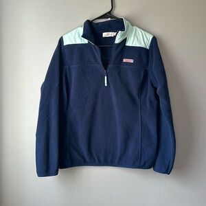 Vineyard Vines pullover 1/4 zip fleece‎ blue women’s size small